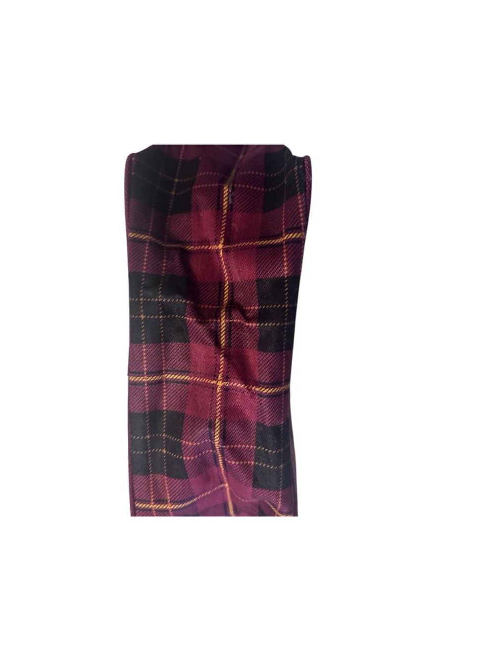 Vintage Lacrosse burgundy black and yellow plaid toiletry travel bag - Picture 5 of 5